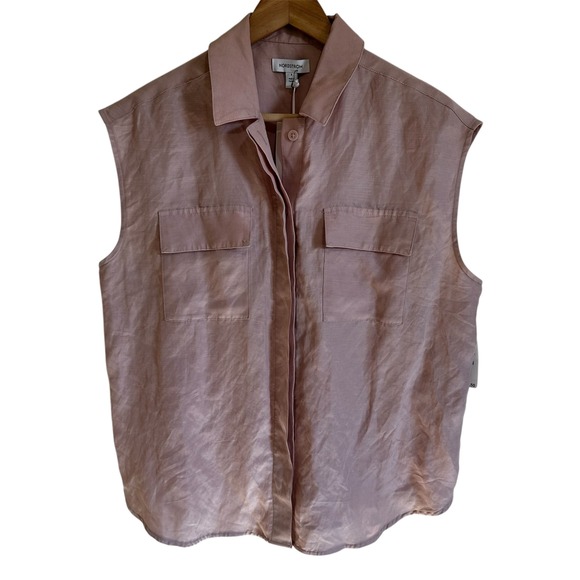 Nordstrom Tops - Nordstrom‎ Sleeveless Button-Up Top Utility Pockets Pink Smoke Size S